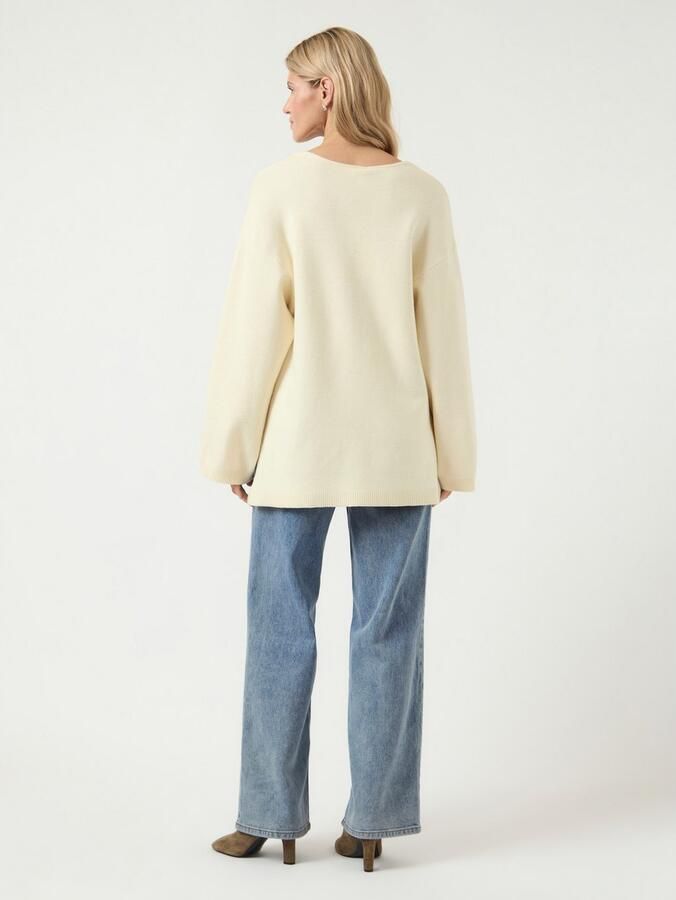 Y.A.S Gebreide trui YASELMA LS V-NECK KNIT PULLOVER S. NOOS - Foto 4