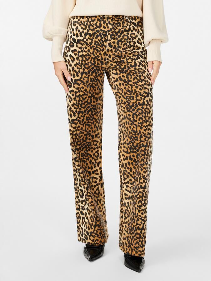 Y.A.S high waist straight leg jeans YASLEONORA met panterprint bruin - Foto 9