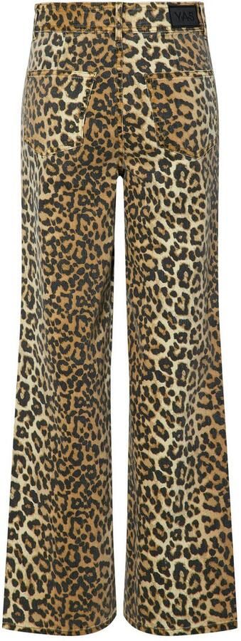 Y.A.S high waist straight leg jeans YASLEONORA met panterprint bruin - Foto 8