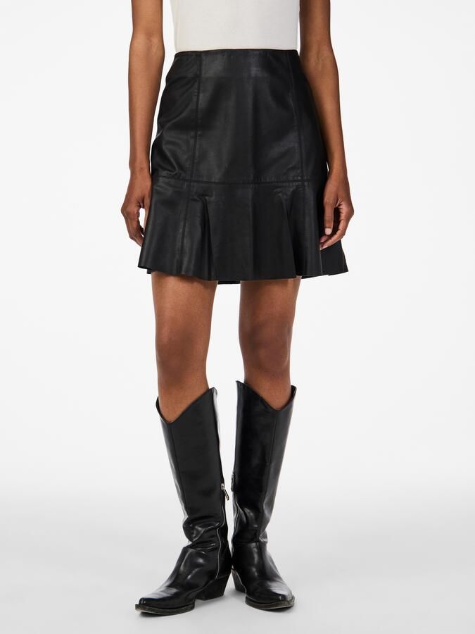Y.A.S Leren rok YASCOLLY MW NAPLON LEATHER SKIRT NOOS - Foto 9