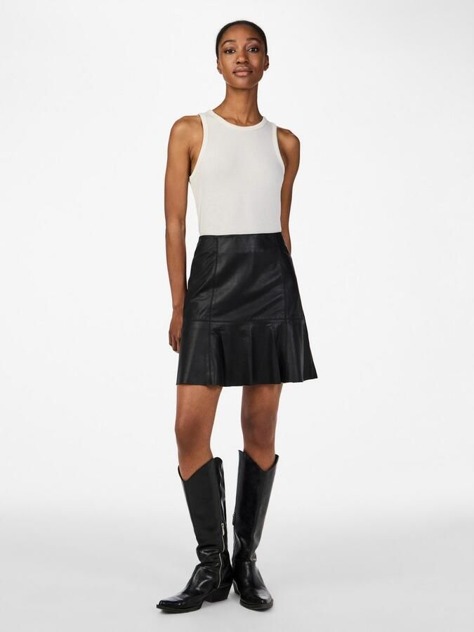 Y.A.S Leren rok YASCOLLY MW NAPLON LEATHER SKIRT NOOS - Foto 8