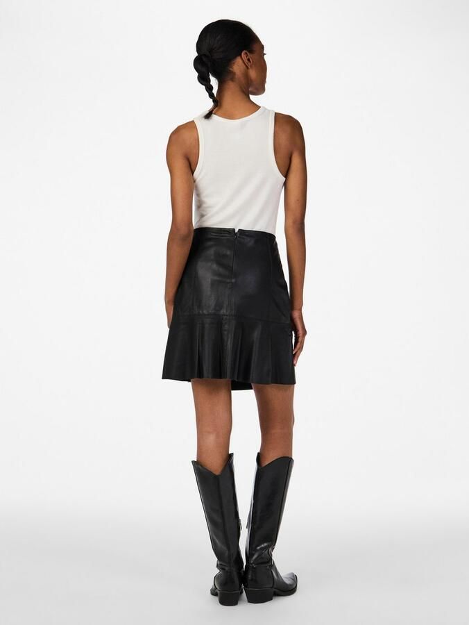 Y.A.S Leren rok YASCOLLY MW NAPLON LEATHER SKIRT NOOS - Foto 3
