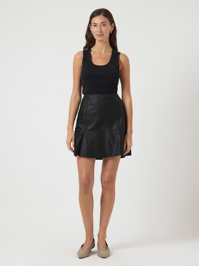 Y.A.S Leren rok YASCOLLY MW NAPLON LEATHER SKIRT NOOS - Foto 7