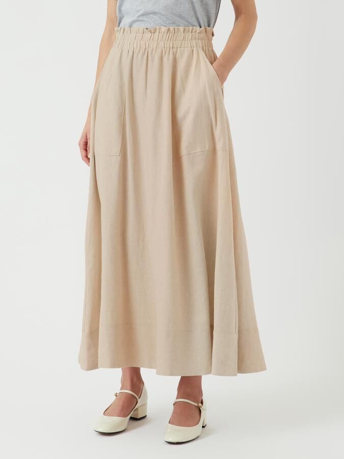 Y.A.S. Dames Rokken Yasflaxy Hw Ankle Skirt Noos Beige - Foto 3