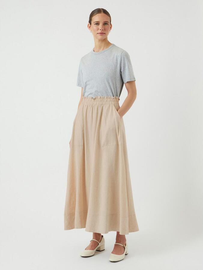 Y.A.S. Dames Rokken Yasflaxy Hw Ankle Skirt Noos Beige - Foto 2