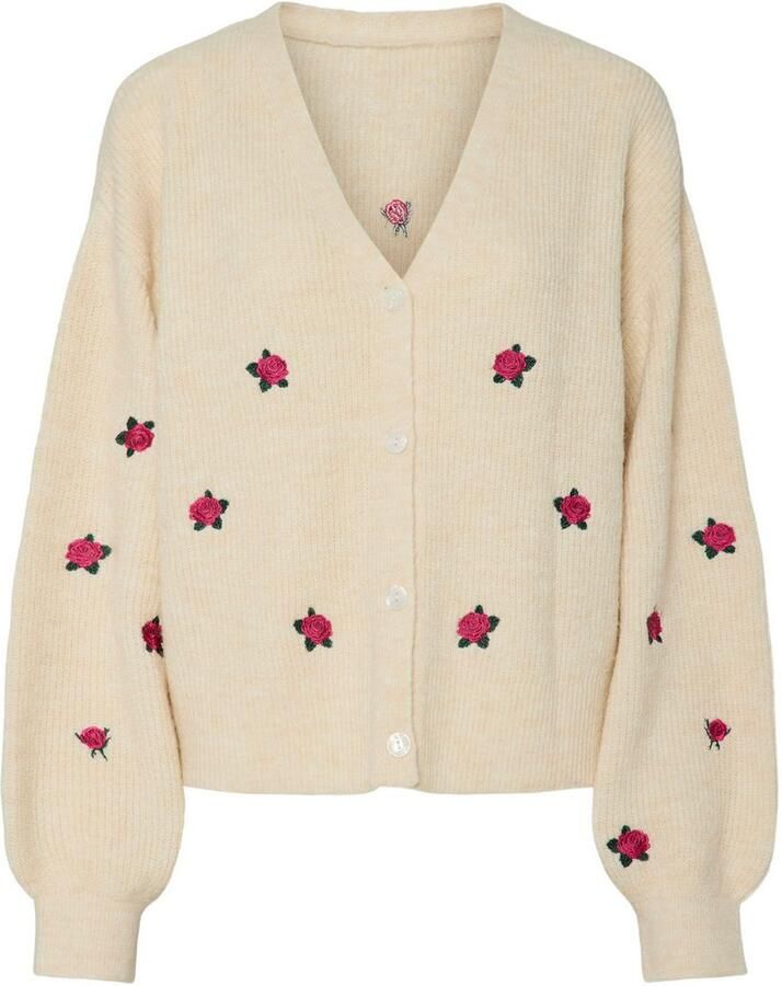 YAS Gebreid jack met knoopsluiting en wol model 'FLEUR' - Foto 2