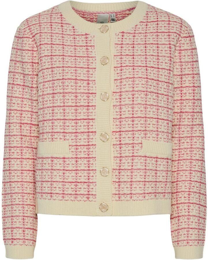 Y.A.S. Dames Truien & Vesten Yaslivia Ls Short Knit Cardigan Roze