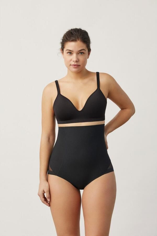 YSABEL MORA Broekje met hoge taille hoog uitgesneden elastisch sterk shape-effect tule (Set van 2) - Foto 4