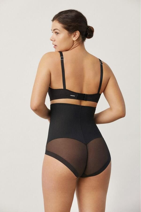 YSABEL MORA Broekje met hoge taille hoog uitgesneden elastisch sterk shape-effect tule (Set van 2) - Foto 3