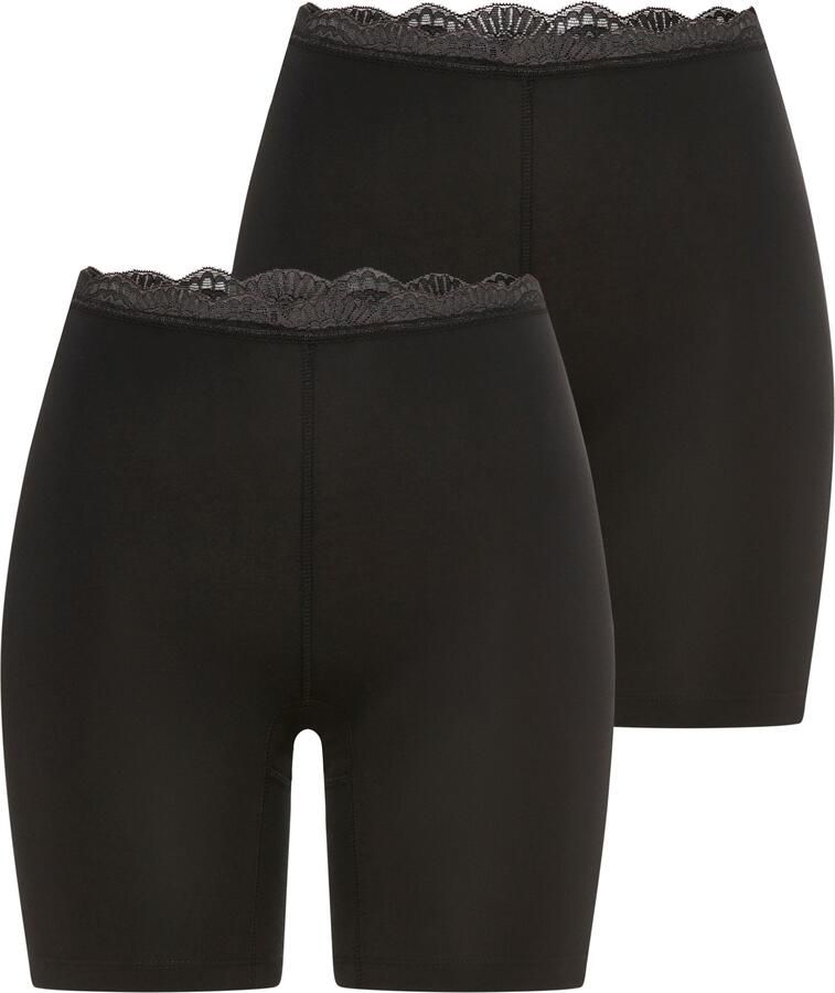 YSABEL MORA Lange onderbroek BASIC COLLECTION COTTON WITH LACE aangenaam zacht pasvorm tegen wrijving (Set van 2)
