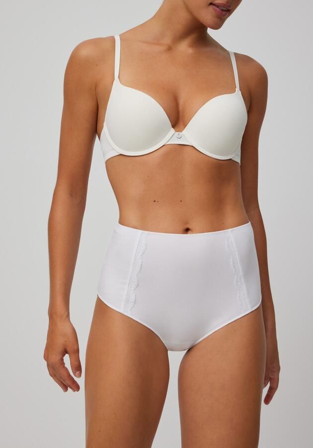 YSABEL MORA Maxislip BASIC COLLECTION COTTON WITH LACE met romantische touch door kant-applicaties (Set van 3) - Foto 4