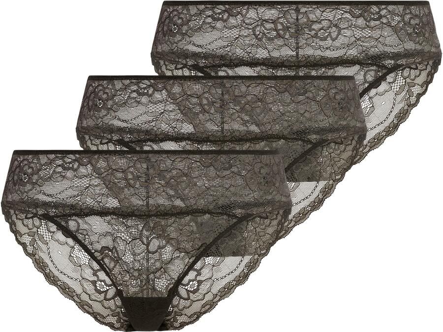 YSABEL MORA Midislip licht zacht delicaat kant (Set van 3)