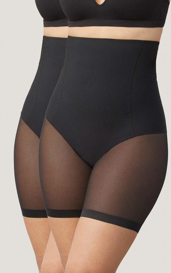 YSABEL MORA Shapingbroek hoog uitgesneden langere pijp met tule anti-schuur-effect (Set van 2) - Foto 5