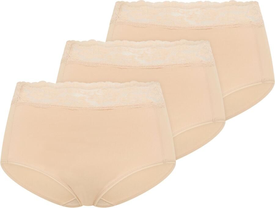 YSABEL MORA Shapingslip Katoenmix elastisch licht shape-effect kant (Set van 3)