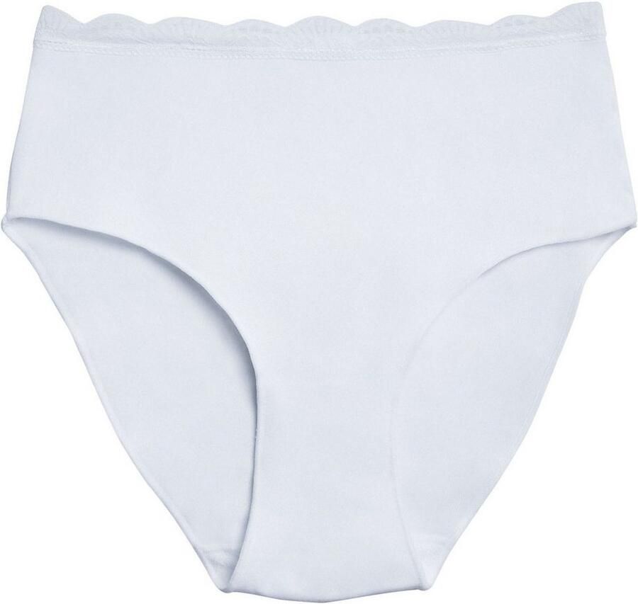 YSABEL MORA Tailleslip BASIC COLLECTION COTTON WITH LACE hoog uitgesneden en verfijnd met delicate kant (Set van 3) - Foto 2