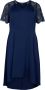 Zizzi A-lijn jurk MANGELINE met kant donkerblauw - Thumbnail 2