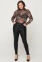 Zizzi high waist super slim fit broek met coating Amy zwart - Thumbnail 2