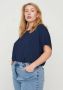 Zizzi geweven top VANNI S S TOP donkerblauw - Thumbnail 2