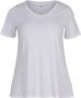 Zizzi T-shirt met V-hals en korte mouwen wit - Thumbnail 2