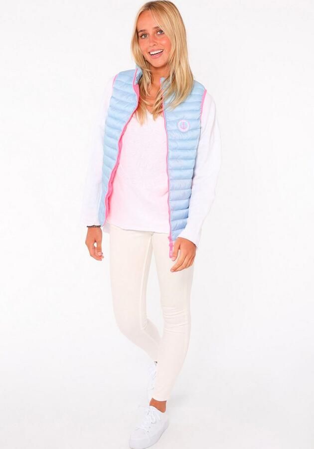 Zwillingsherz Bodywarmer Moin Contrasterende details modieus opstaande kraag ritssluiting zakken - Foto 3