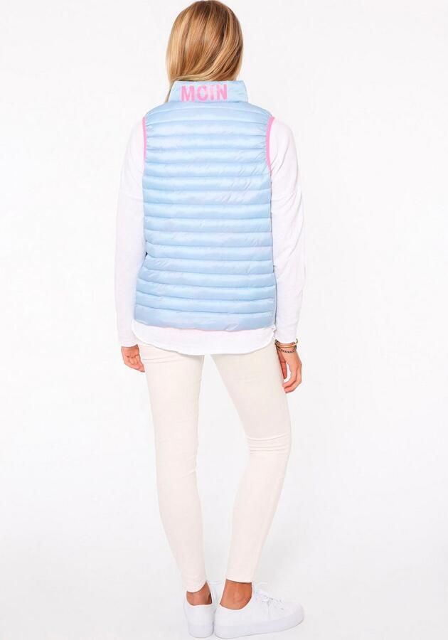 Zwillingsherz Bodywarmer Moin Contrasterende details modieus opstaande kraag ritssluiting zakken - Foto 4