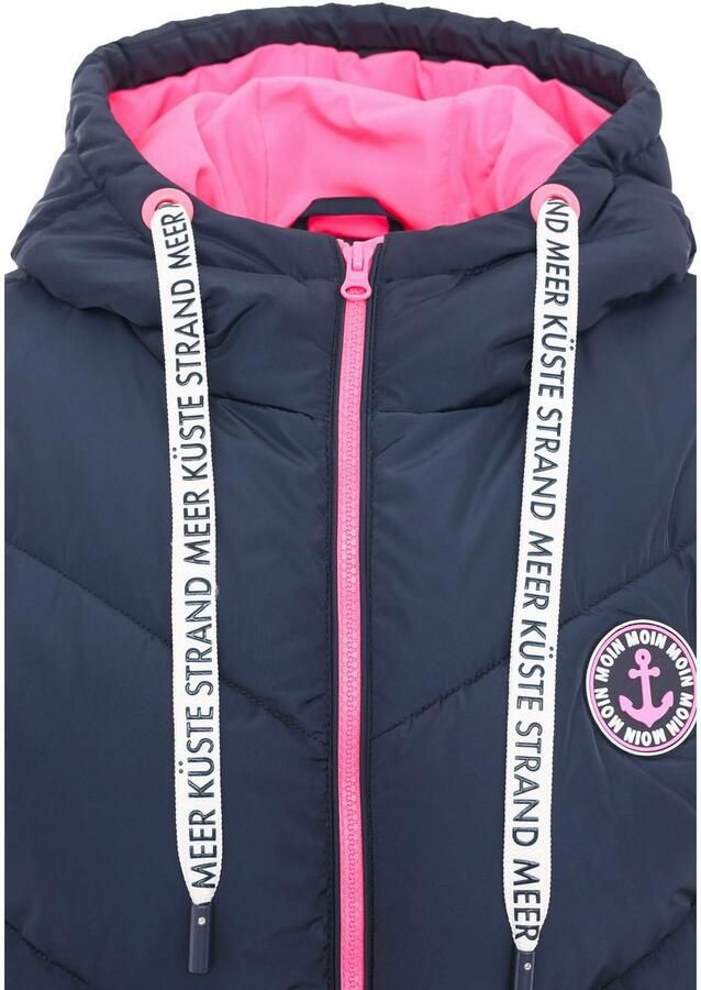 Zwillingsherz Bodywarmer Strandgeluk Dubbele ritssluiting contrasterende details steekzakken modieus knielang