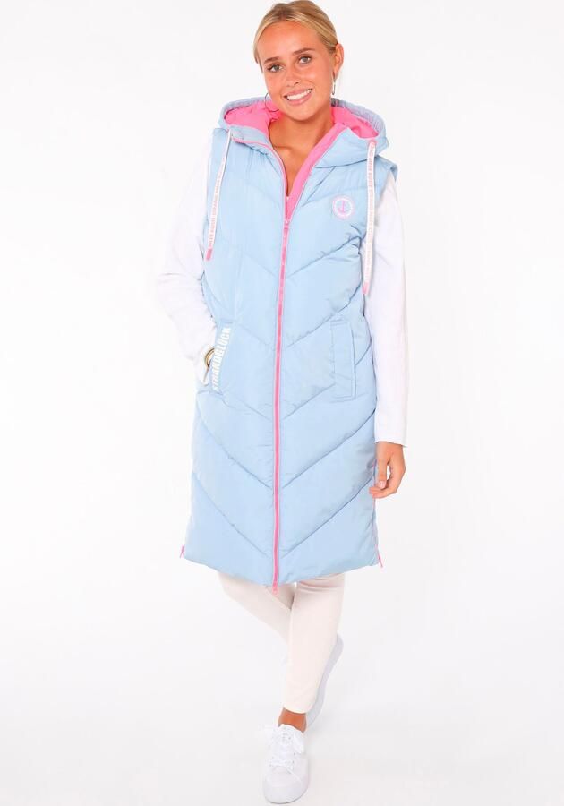 Zwillingsherz Bodywarmer Strandgeluk Dubbele ritssluiting contrasterende details steekzakken modieus knielang - Foto 6