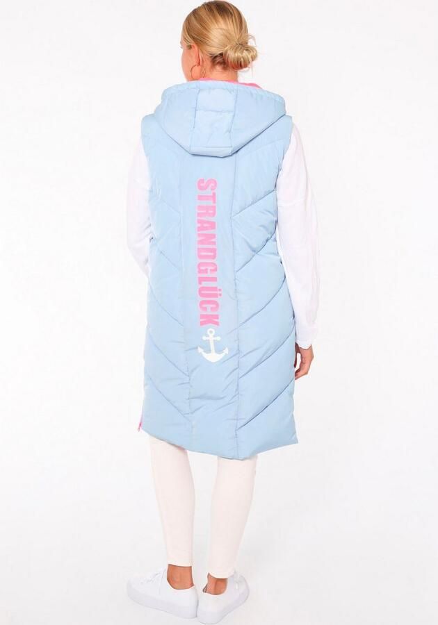 Zwillingsherz Bodywarmer Strandgeluk Dubbele ritssluiting contrasterende details steekzakken modieus knielang - Foto 3