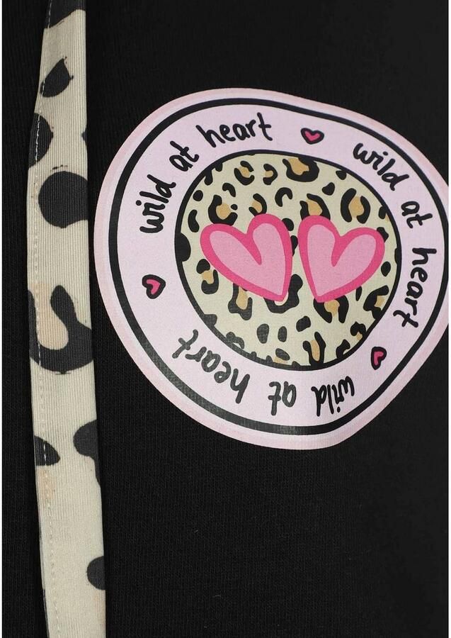 Zwillingsherz Capuchonsweatvest Luipaard-details lange mouw ritssluiting katoenmix - Foto 6