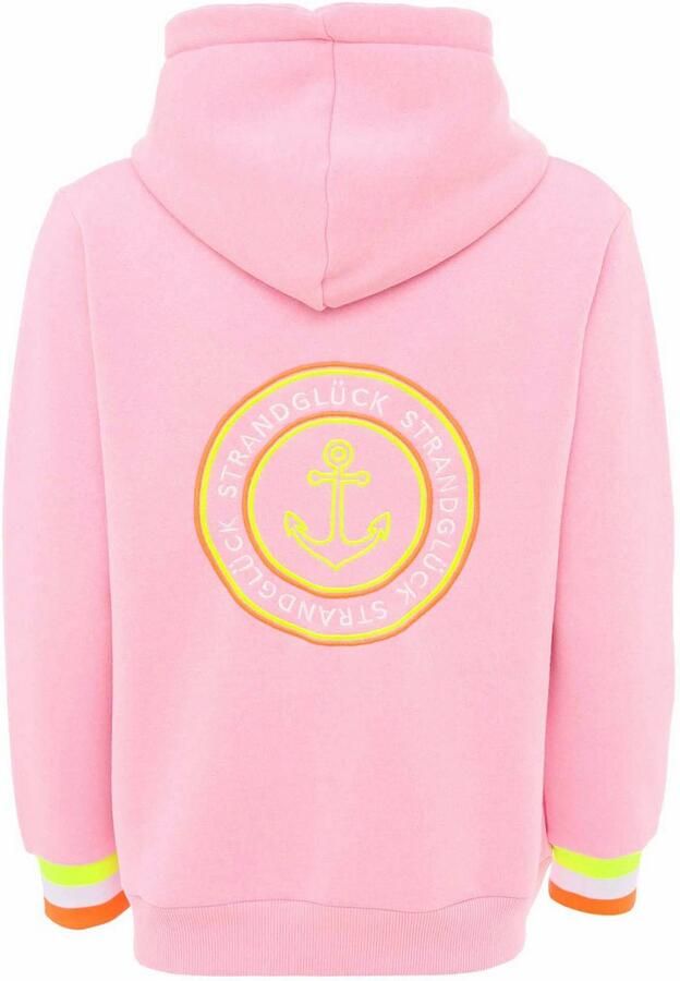 Zwillingsherz Capuchonsweatvest Regular-Fit capuchon lange mouw ritssluiting neon-details - Foto 3