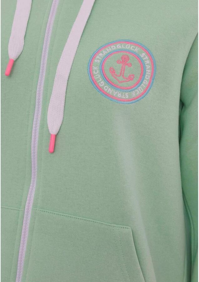 Zwillingsherz Capuchonsweatvest Regular-Fit capuchon lange mouw ritssluiting neon-details - Foto 2