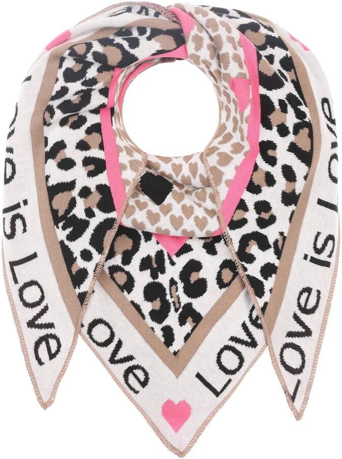 Zwillingsherz Driehoekig sjaaltje Love is Love Fijn breisel belettering dierenpatroon verwarmend - Foto 3
