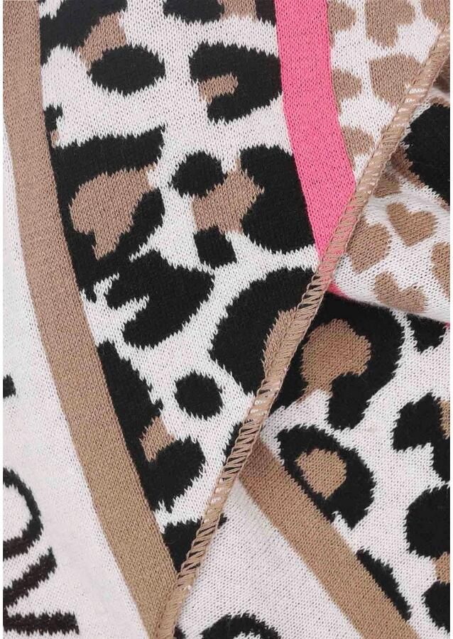 Zwillingsherz Driehoekig sjaaltje Love is Love Fijn breisel belettering dierenpatroon verwarmend - Foto 2