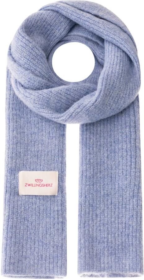 Zwillingsherz Gebreide sjaal Tweelinghart patch geribbeld met wol en patch - Foto 2