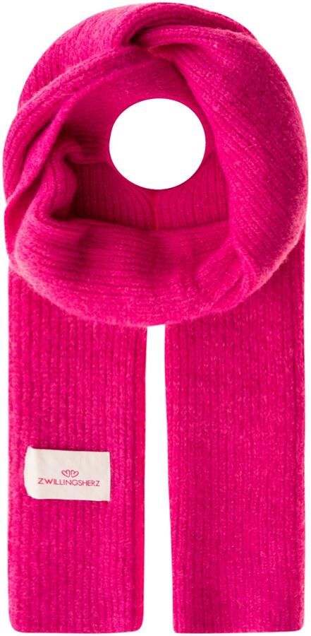 Zwillingsherz Gebreide sjaal Tweelinghart patch geribbeld met wol en patch - Foto 2