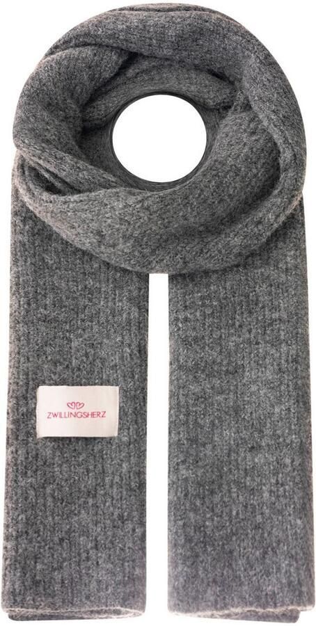 Zwillingsherz Gebreide sjaal Tweelinghart patch geribbeld met wol en patch - Foto 2