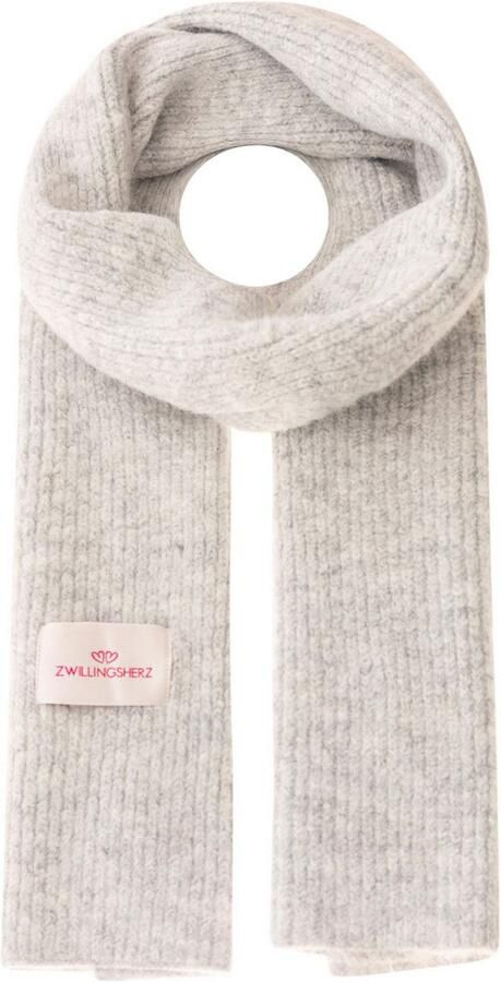 Zwillingsherz Gebreide sjaal Tweelinghart patch geribbeld met wol en patch - Foto 2