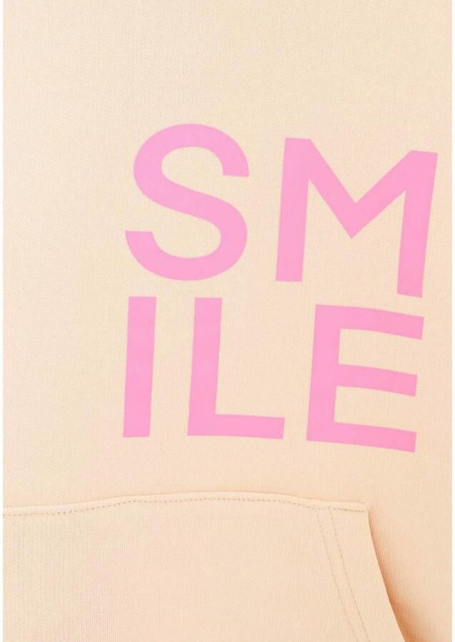 Zwillingsherz Hoodie Alissa-Kids met "smile"-opdruk in neonkleur en geborduurde smiley - Foto 3