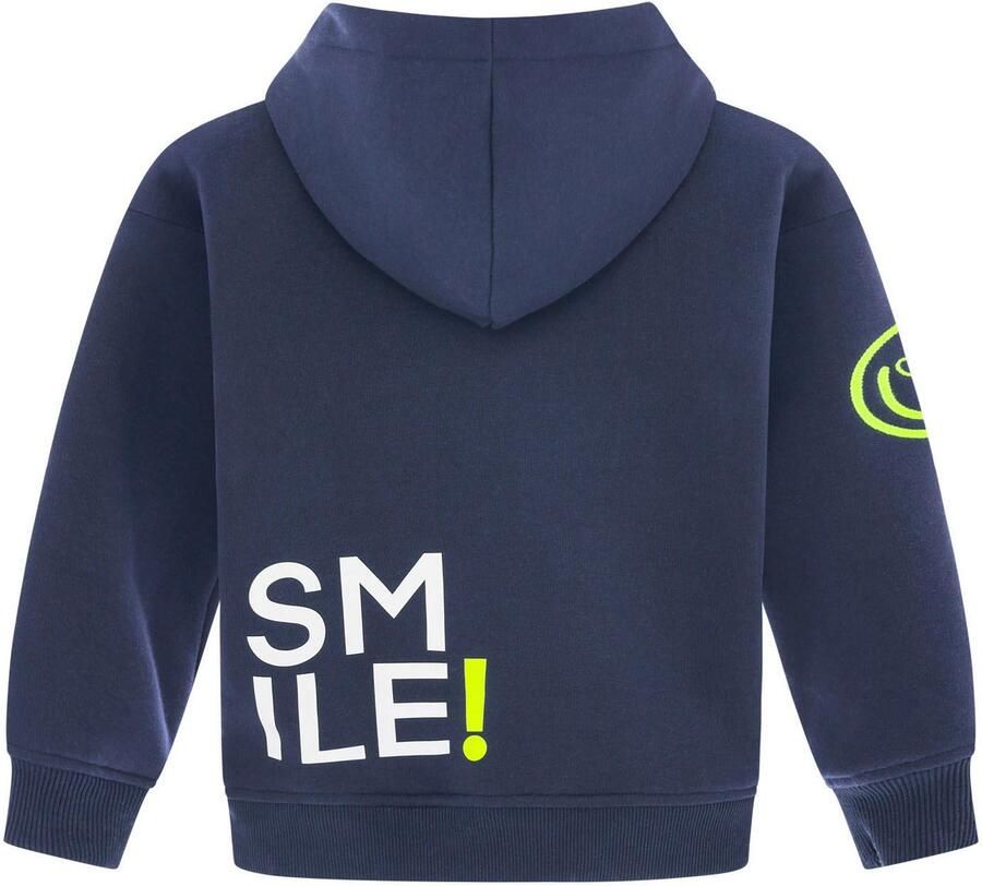 Zwillingsherz Hoodie Alissa-Kids met "smile"-opdruk in neonkleur en geborduurde smiley - Foto 2