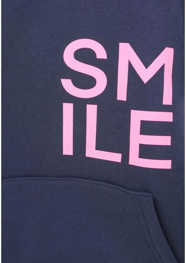 Zwillingsherz Hoodie Alissa-Kids met "smile"-opdruk in neonkleur en geborduurde smiley - Foto 3