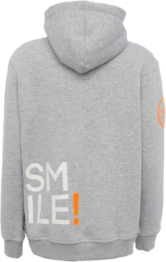 Zwillingsherz Hoodie Alissa Lange mouw capuchon neon-details trekkoord print aan de voorkant kangoeroezak - Foto 5