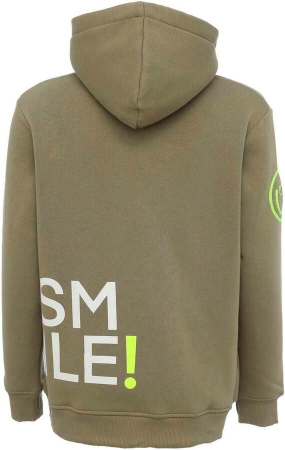 Zwillingsherz Hoodie Alissa Lange mouw capuchon neon-details trekkoord print aan de voorkant kangoeroezak - Foto 5