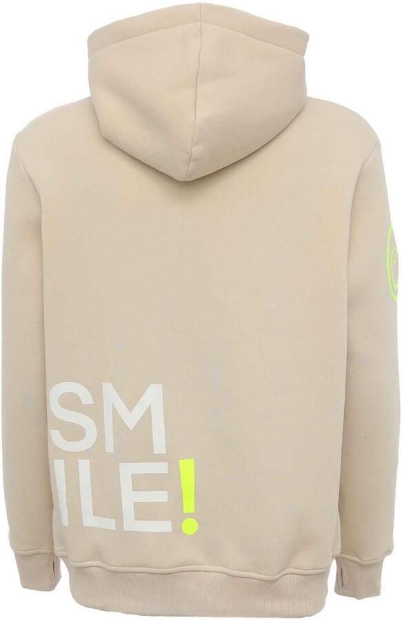 Zwillingsherz Hoodie Alissa Lange mouw capuchon neon-details trekkoord print aan de voorkant kangoeroezak - Foto 9