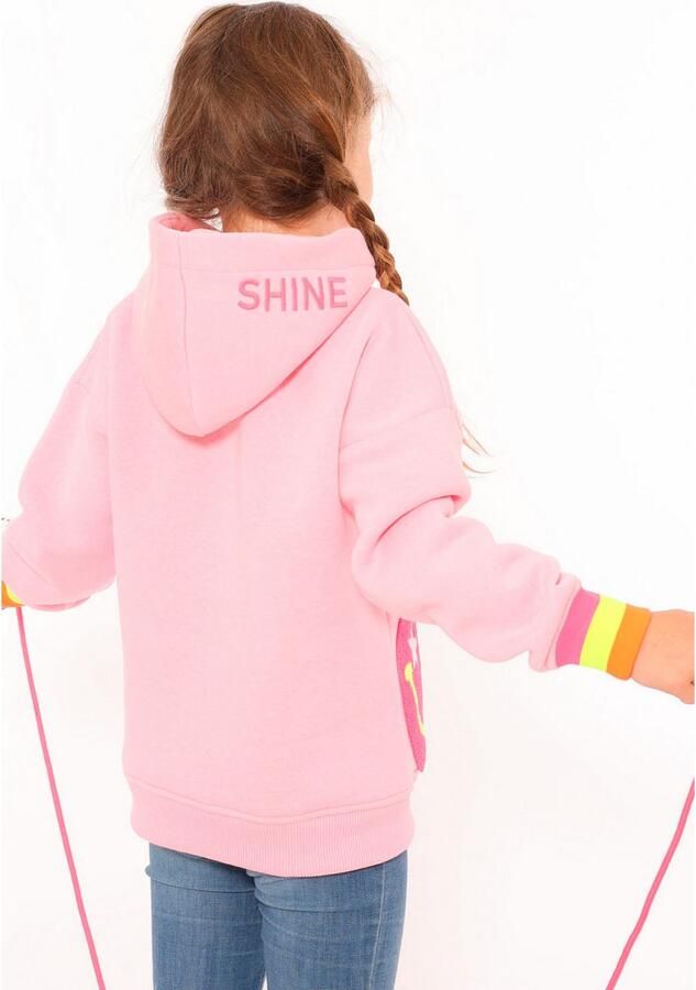 Zwillingsherz Hoodie Always Happy Kids met grote smiley en neonkleurige details - Foto 4