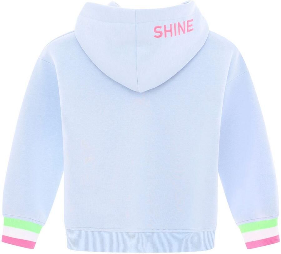 Zwillingsherz Hoodie Always Happy Kids met grote smiley en neonkleurige details