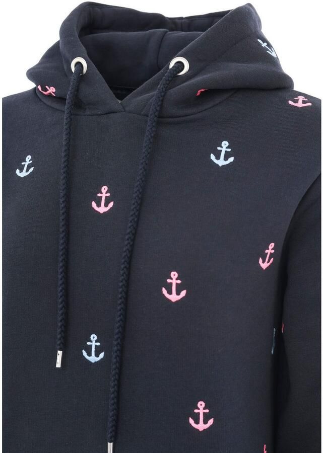 Zwillingsherz Hoodie Anker met geborduurde ankers en frontzak - Foto 2