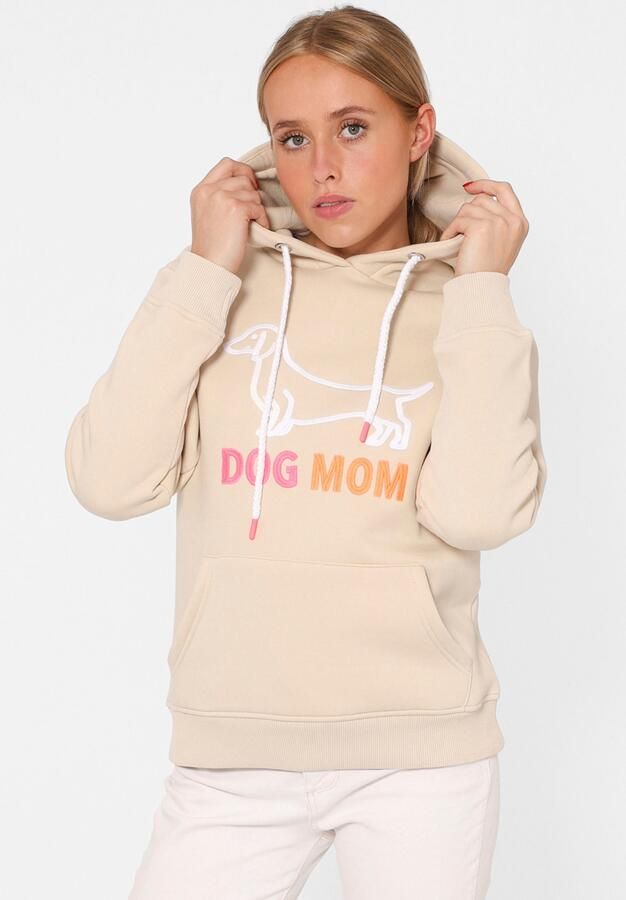 Zwillingsherz Hoodie Dog Mom met geborduurd hondenmotief en frontzak - Foto 4