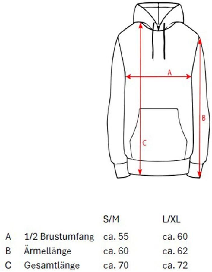 Zwillingsherz Hoodie Positive Mind Capuchon 3 4 mouw tonale belettering aan de voorkant trekkoord