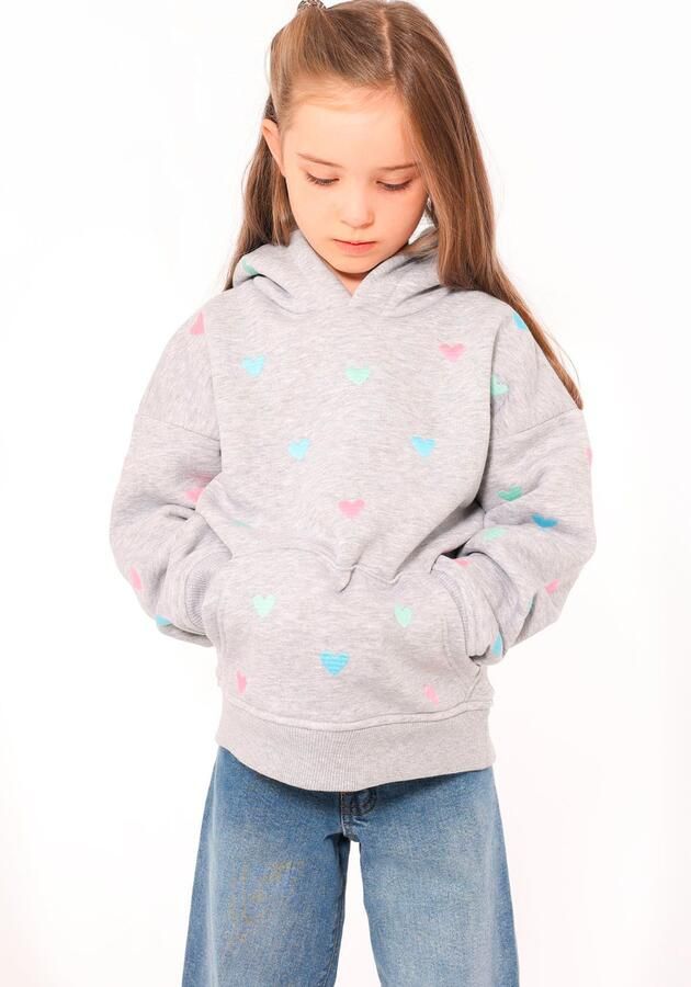 Zwillingsherz Hoodie Hearts Kids met geborduurde harten allover voor meisjes - Foto 6