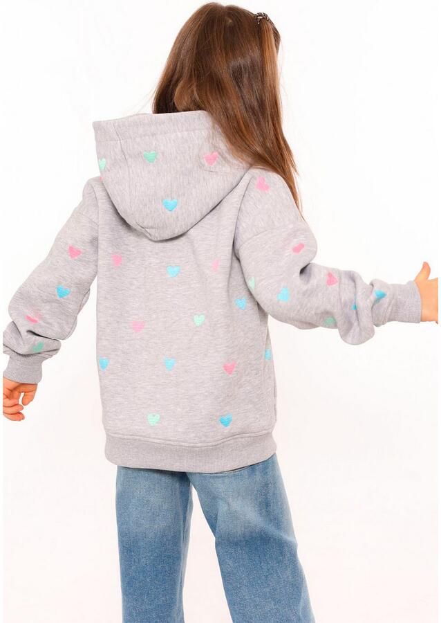 Zwillingsherz Hoodie Hearts Kids met geborduurde harten allover voor meisjes - Foto 2